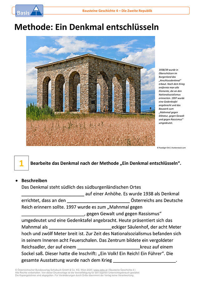 Methode: Ein Denkmal entschlüsseln Basis