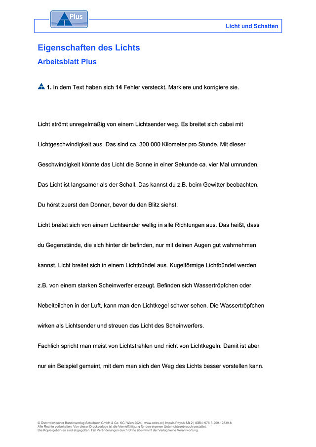 Eigenschaften des Lichts