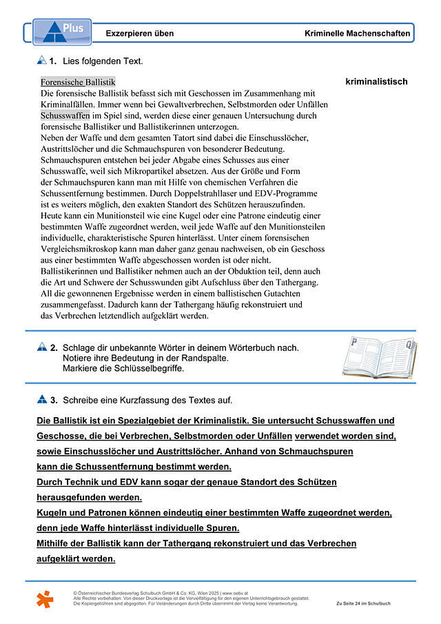 Exzerpieren üben