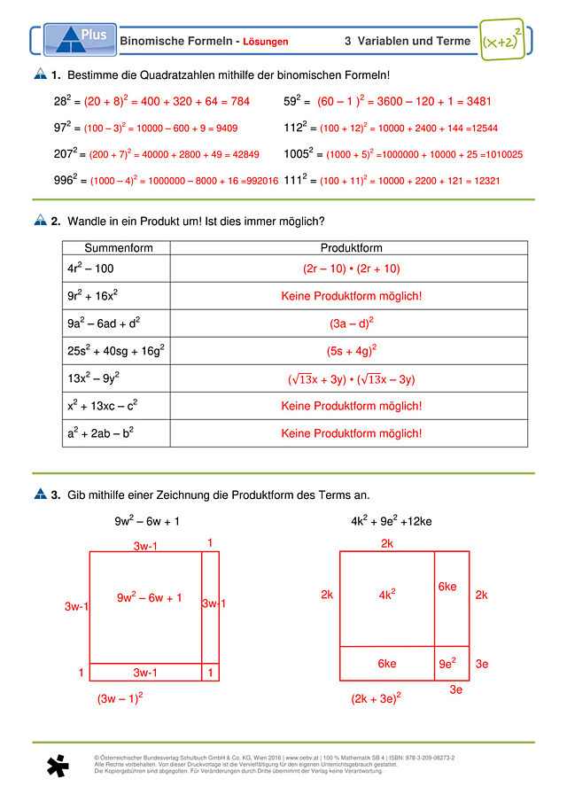 Binomische Formeln