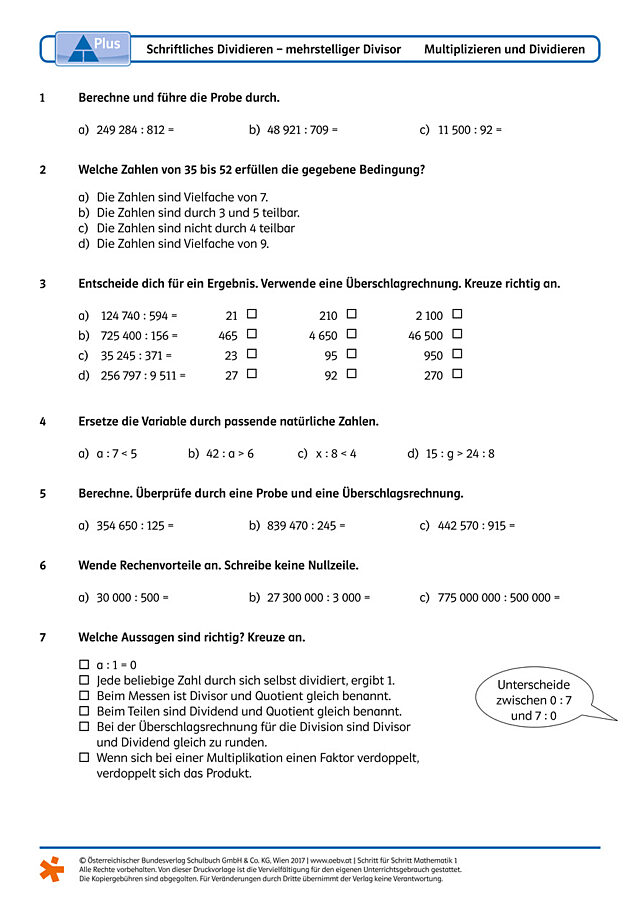 Dividieren - Langform
