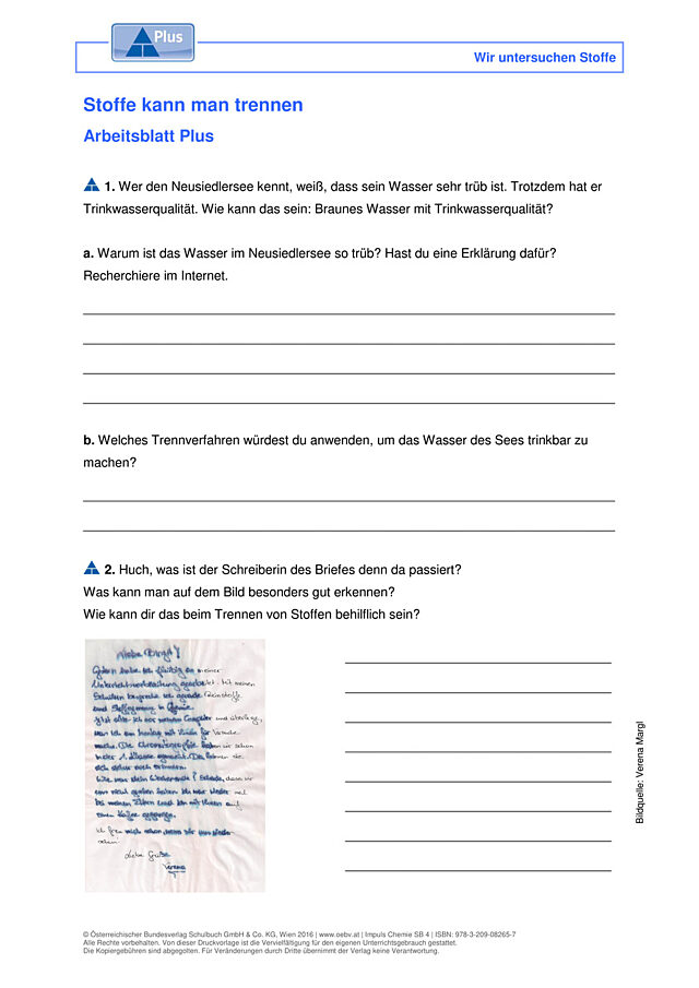 Stoffe kann man trennen