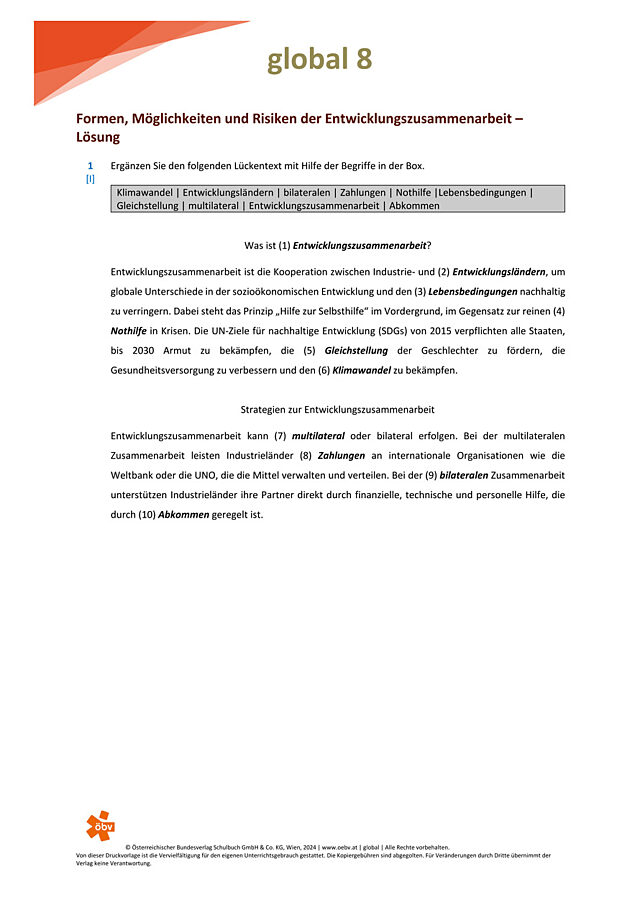 Formen Möglichkeiten und Risiken der Entwicklungszusammenarbeit