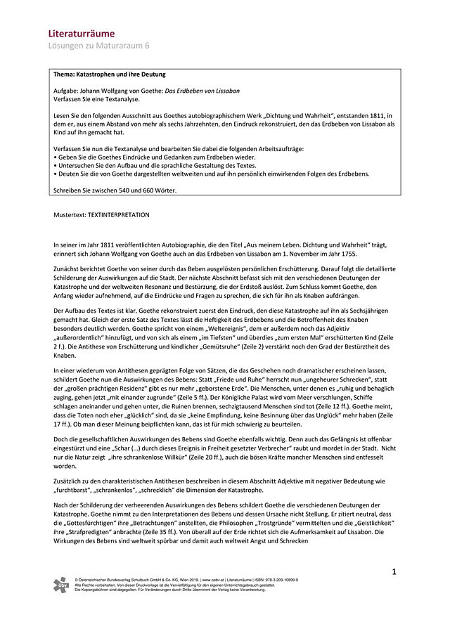 Maturaraum 6 - Die Literatur der Aufklärung