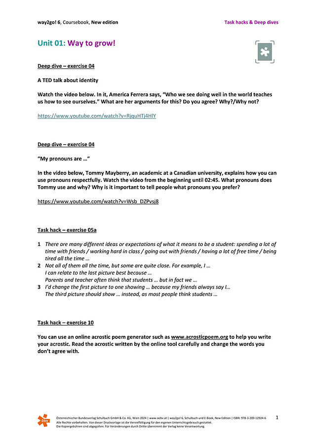 way2go! 6, neu, Task hacks, Deep dives