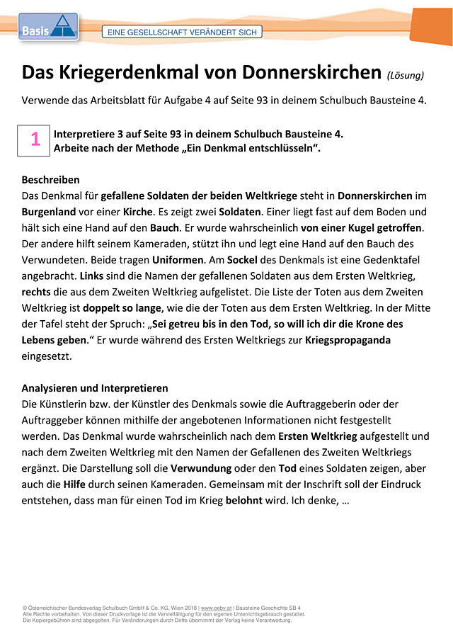 Das Kriegerdenkmal von Donnerskirchen