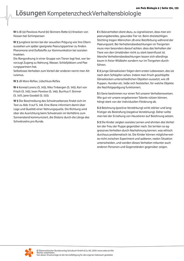 Kompetenz-Check Verhaltensbiologie