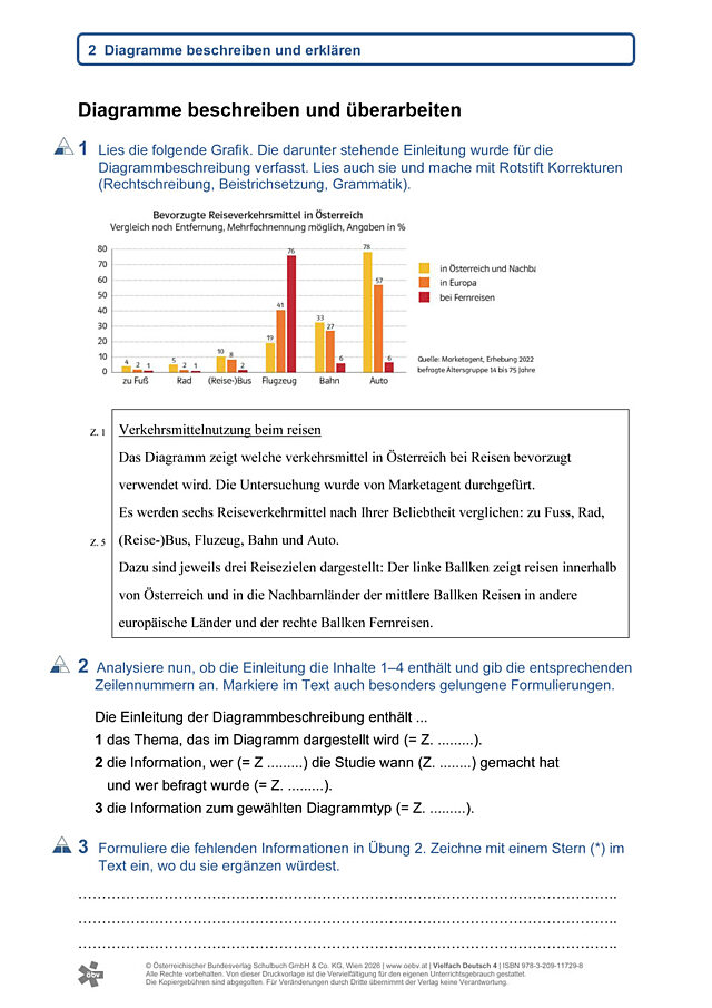 Diagramme beschreiben und überarbeiten