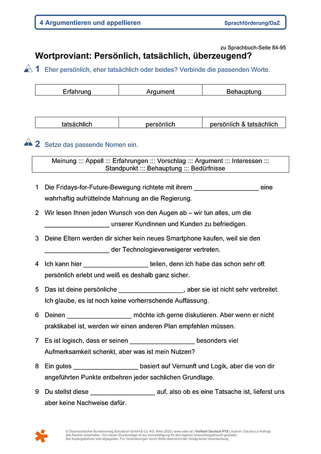 Persönlich, tatsächlich, überzeugend?