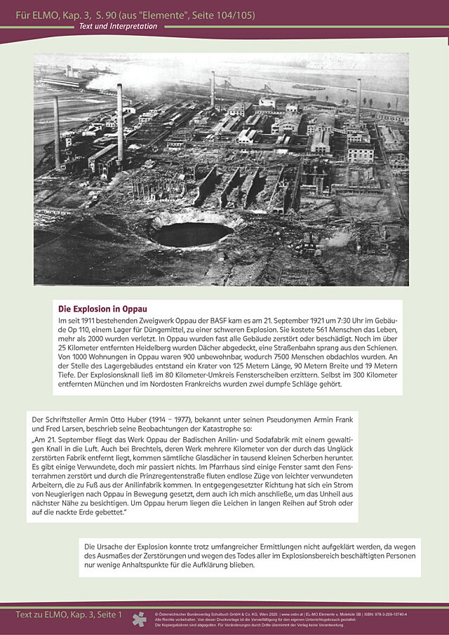 Text und Interpretation „Die Explosion in Oppau“