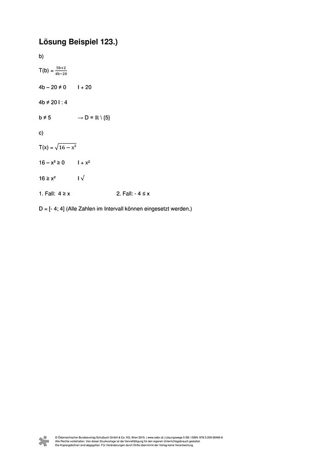Beispiel 123 b, c