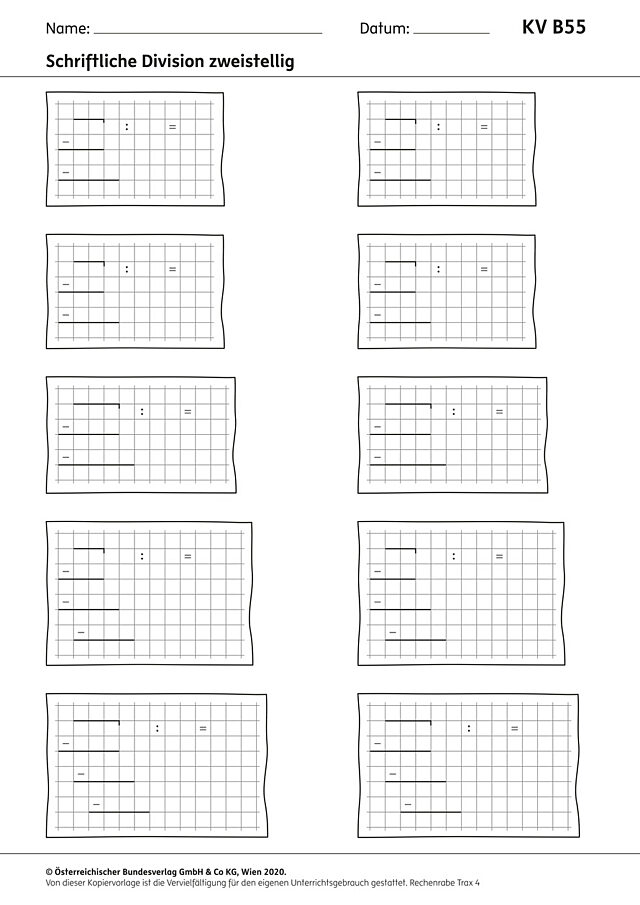Schriftliche Division zweistellig