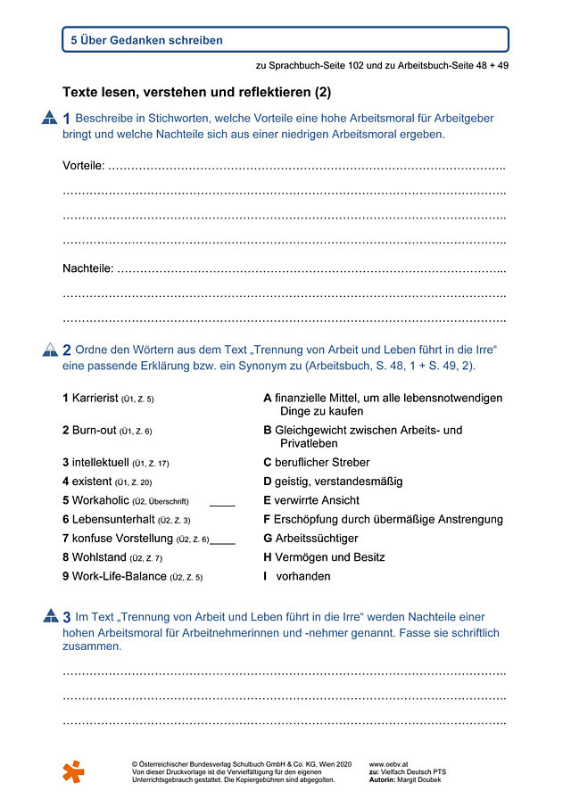 Texte lesen, verstehen und reflektieren (2)