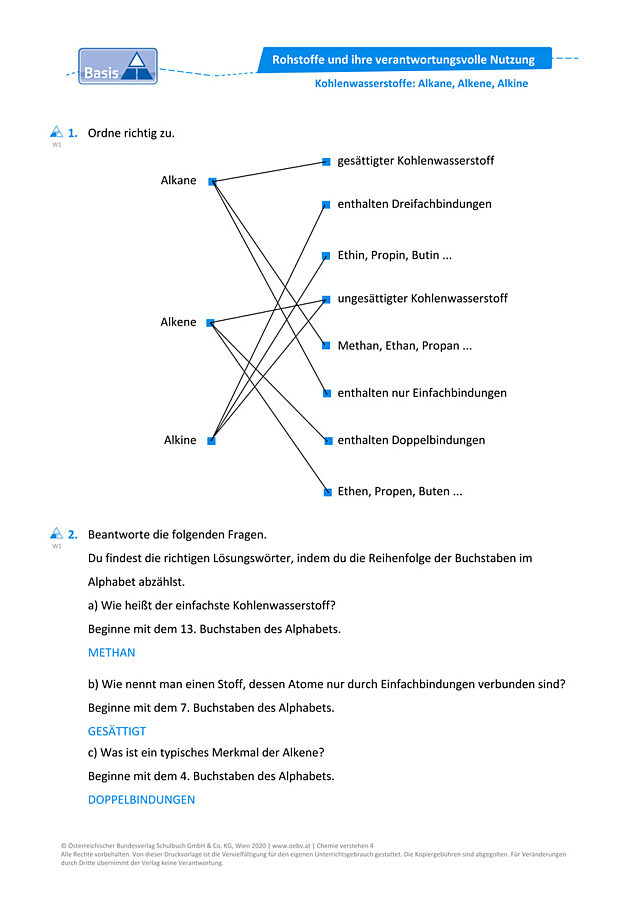 Kohlenwasserstoffe: Alkane, Alkene, Alkine