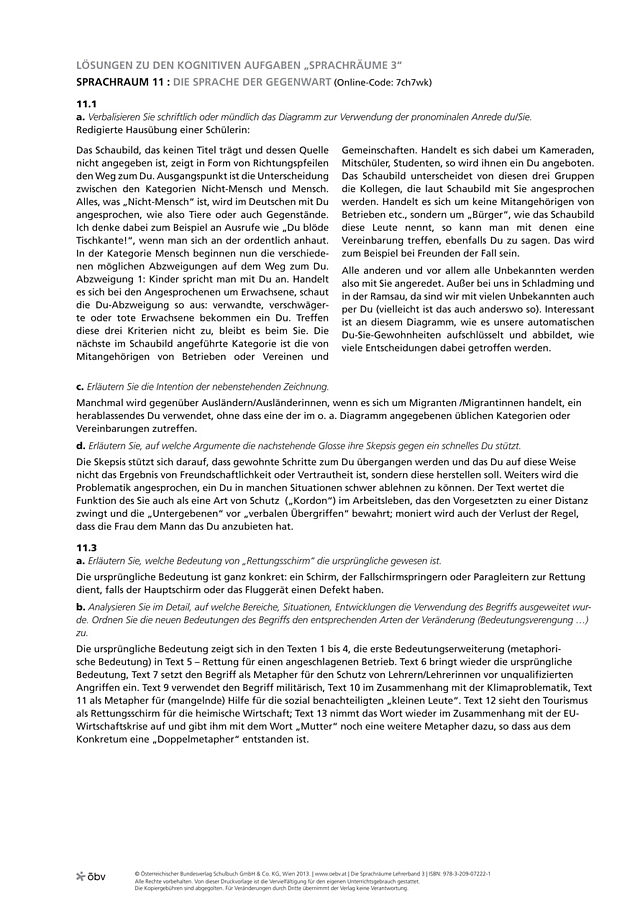 Die Sprache der Gegenwart