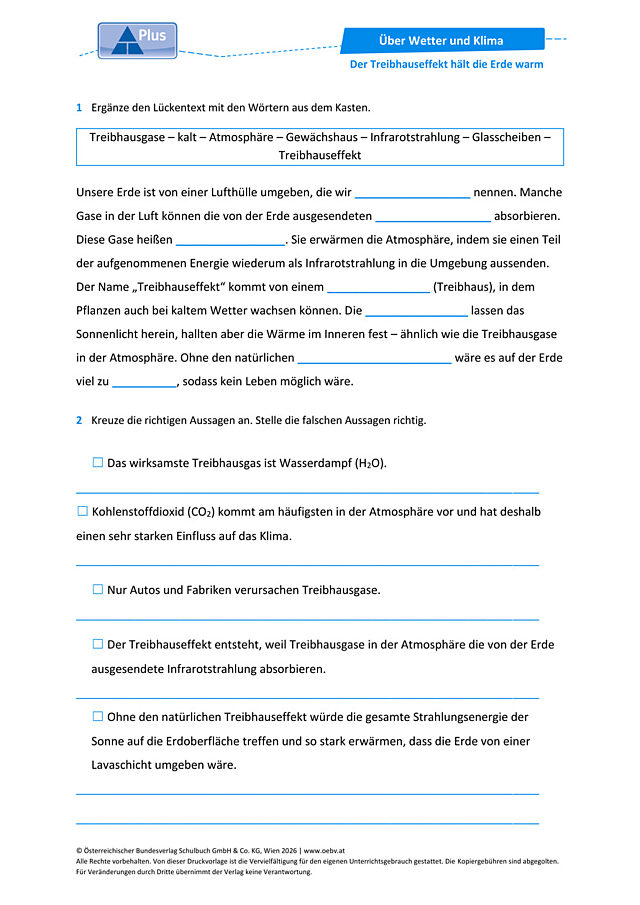 Der Treibhauseffekt hält die Erde warm