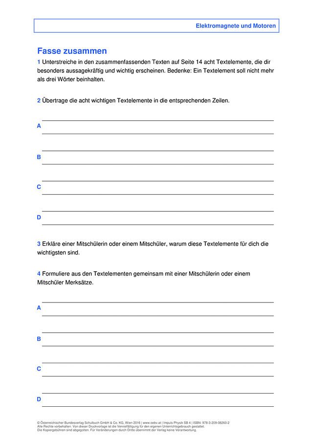 Fasse zusammen