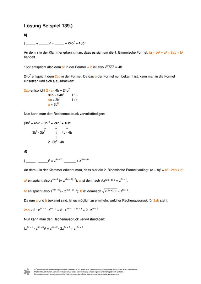 Beispiel 139 b, d