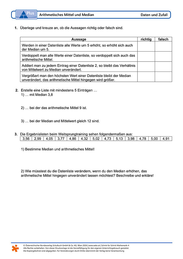 Arithmetisches Mittel und Median