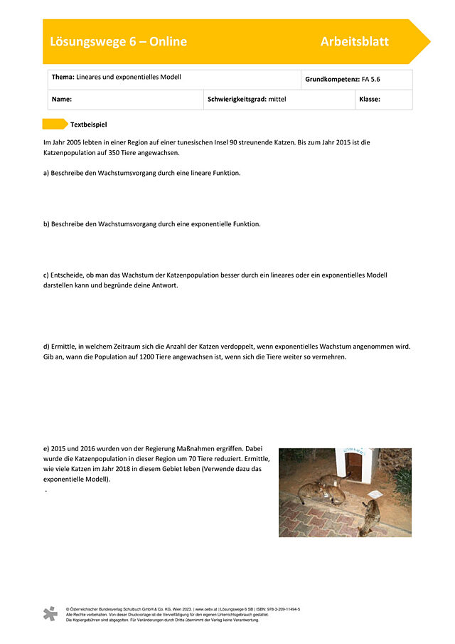 Lineare und exponentielle Modelle
