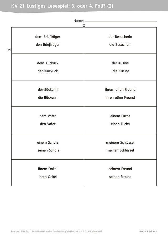 Lustiges Lesespiel: 3. oder 4. Fall? 2