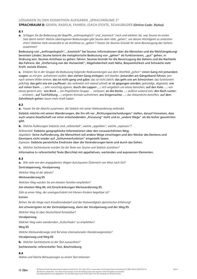 Gehen, Radeln, Fahren – (Sach)texte, Schaubilder