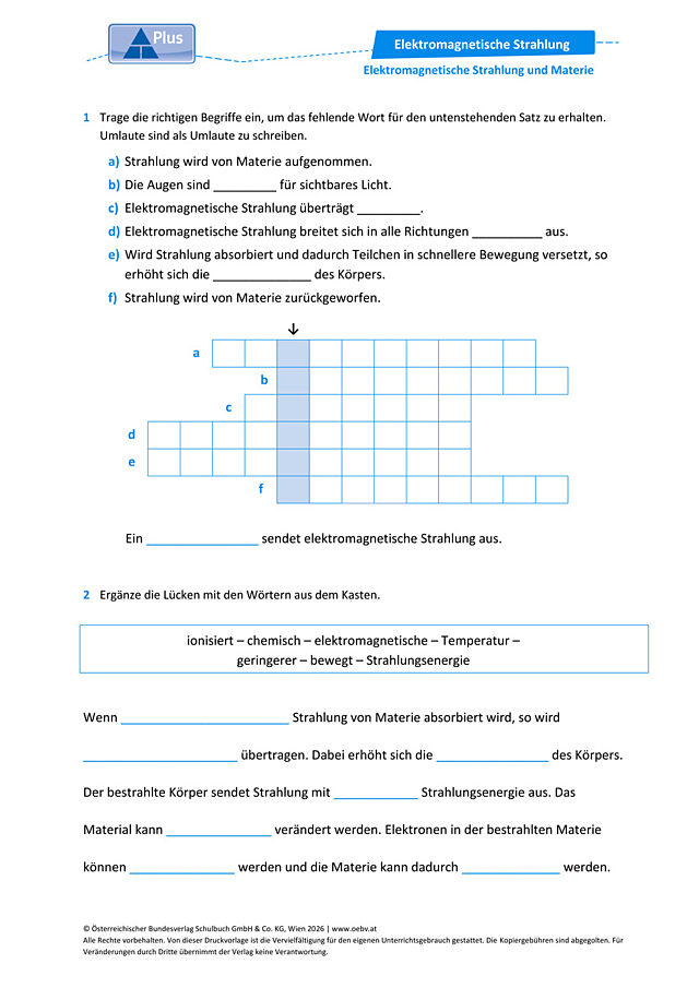 Elektromagnetische Strahlung und Materie