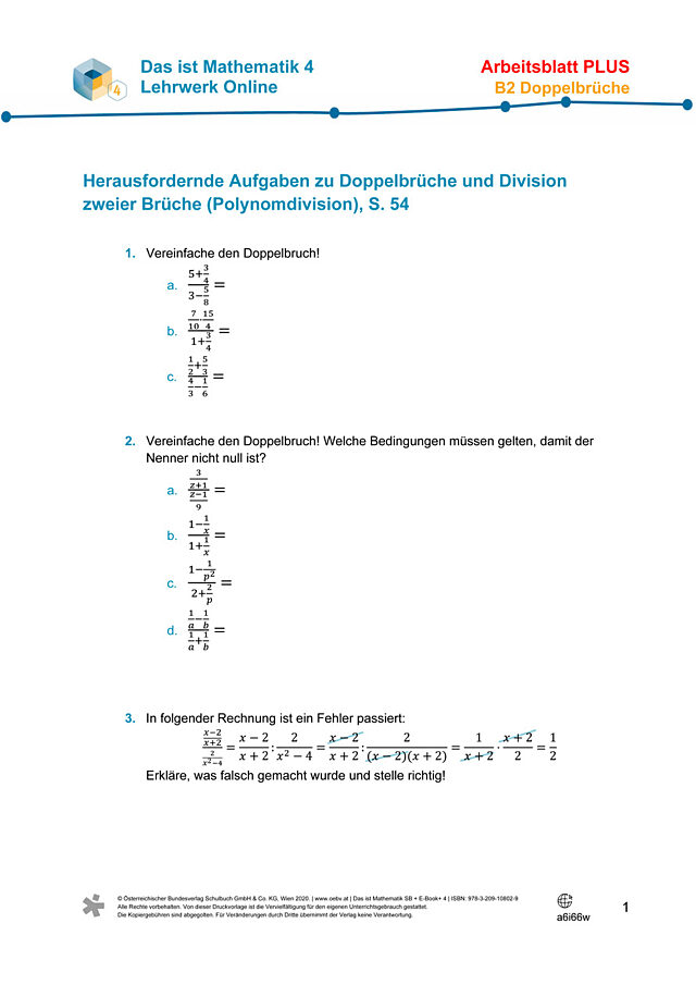 Üben - Doppelbrüche