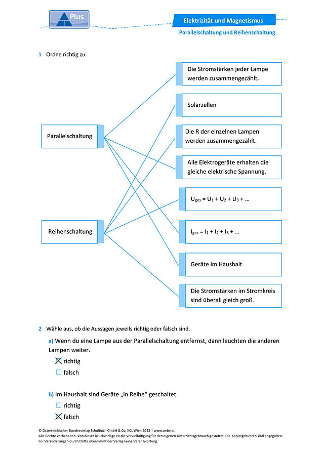 Parallelschaltung und Reihenschaltung