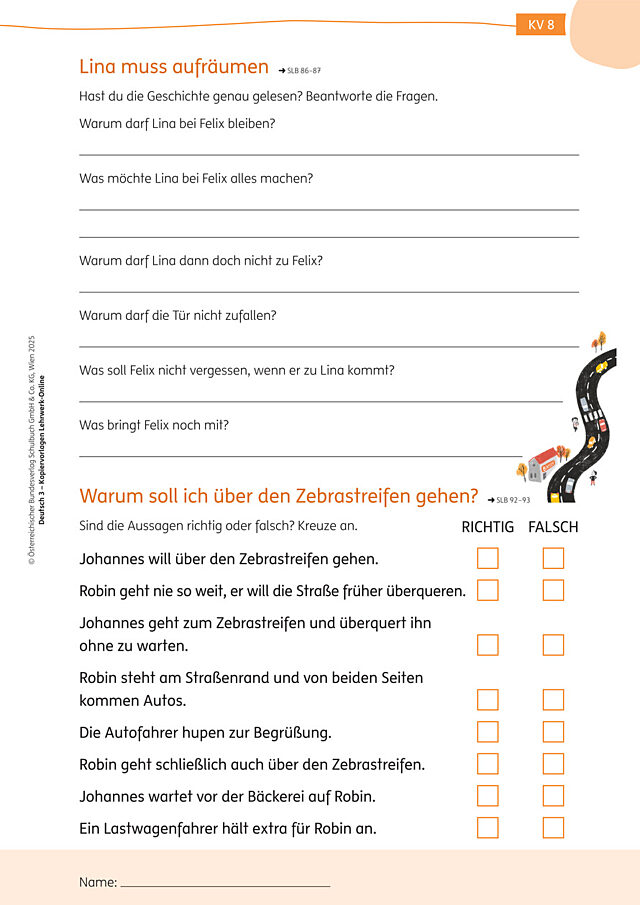 Lina muss aufräumen, Warum soll ich über den Zebrastreifen gehen?