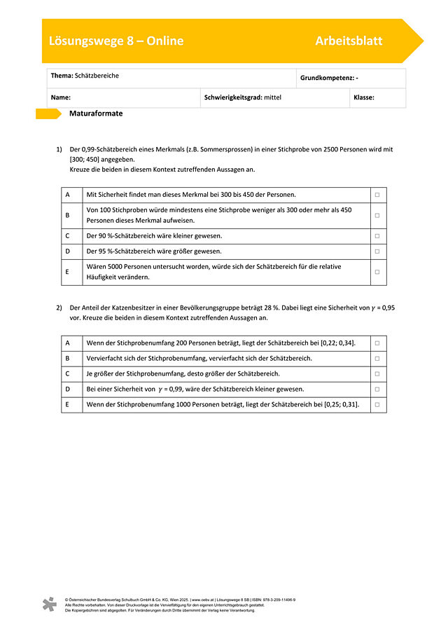 Schätzbereiche