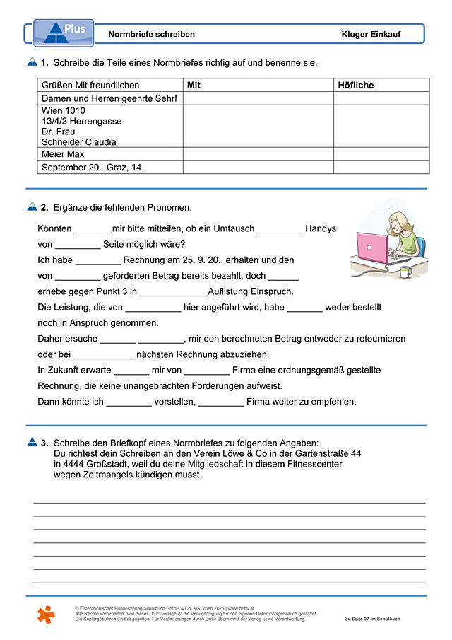 Normbriefe schreiben