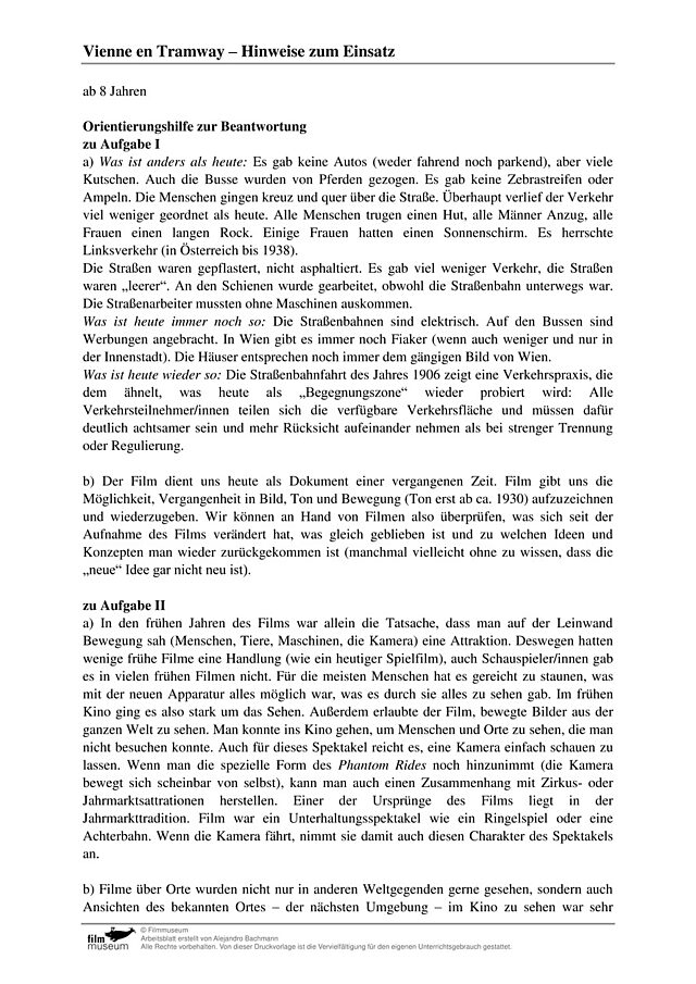 Lösungen: Material zu "Tramway en Vienne"