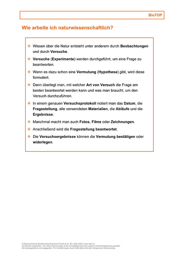 Wie arbeite ich naturwissenschaftlich?