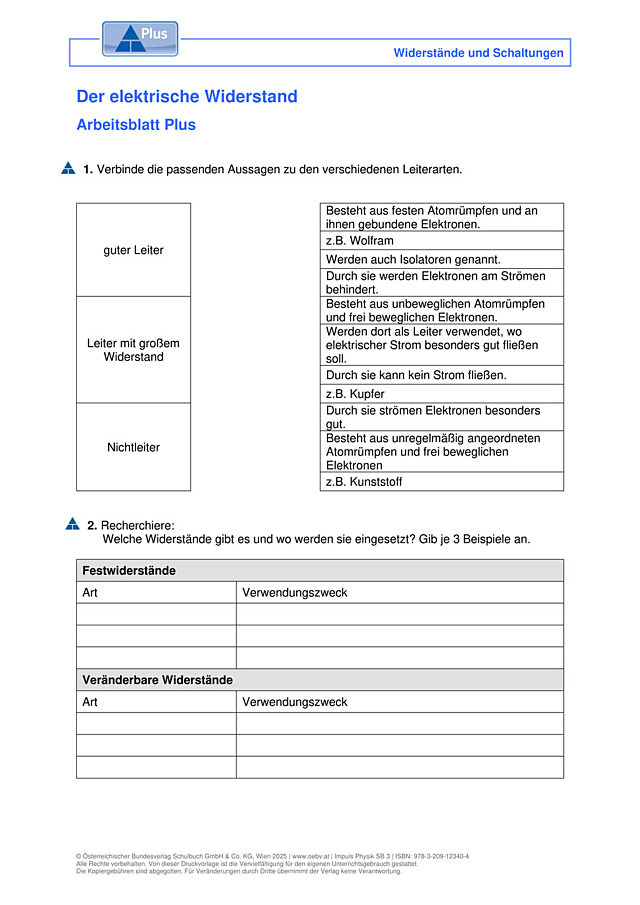 Der elekrische Widerstand