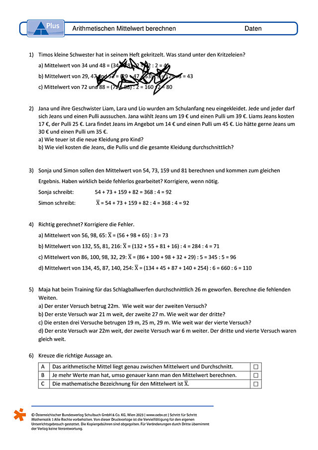 Arithmetischen Mittelwert berechnen