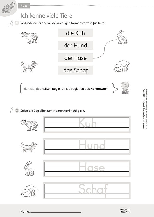 Ich kenne viele Tiere