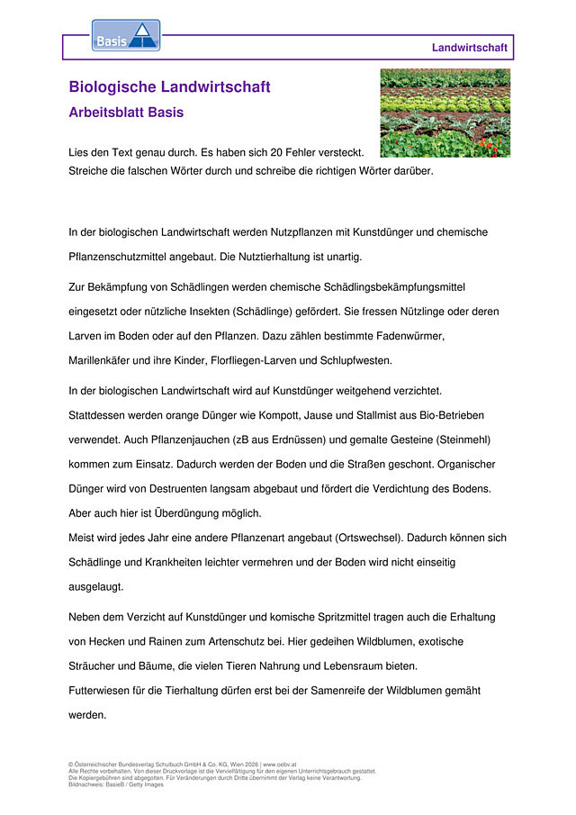 Biologische Landwirtschaft