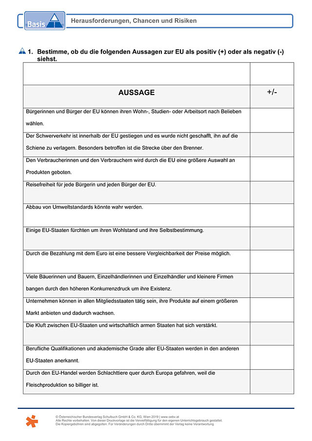 Herausforderungen, Chancen und Risiken