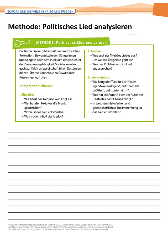 Politisches Lied analysieren