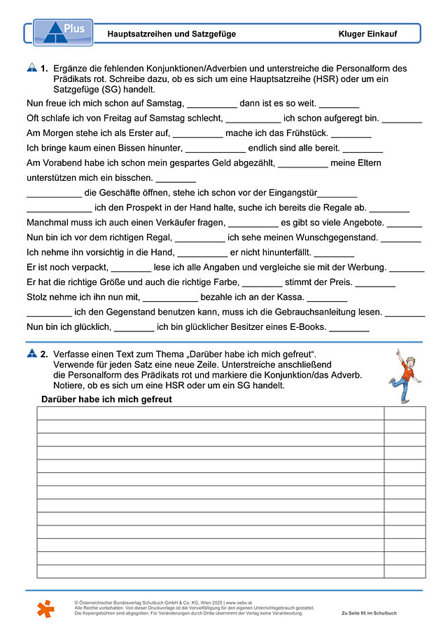 Hauptsatzreihen und Satzgefüge