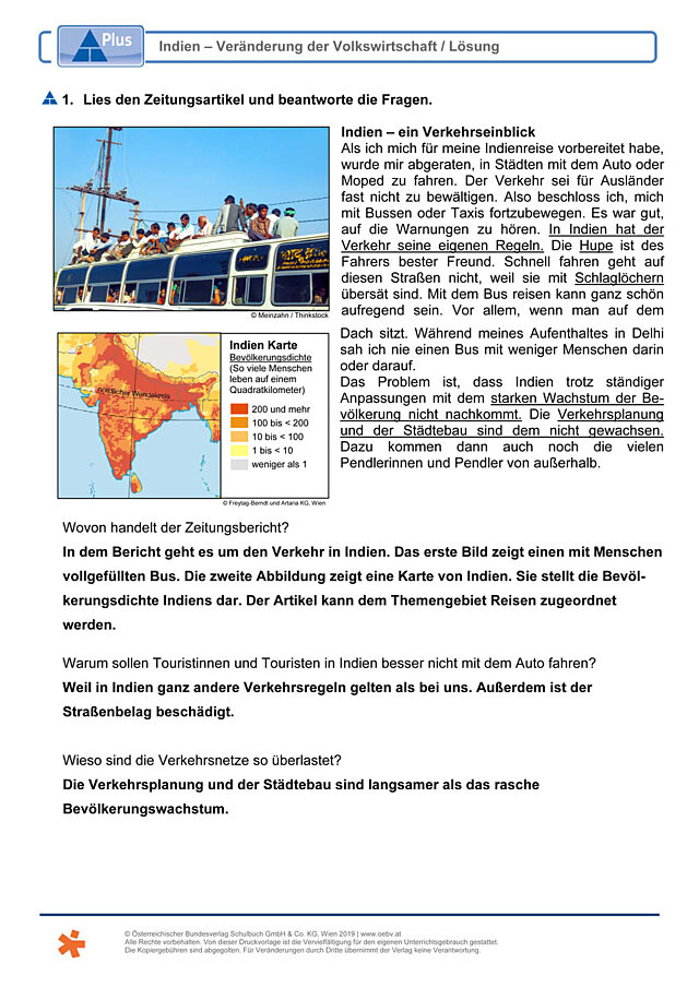 Indien - Veränderung der Volkswirtschaft