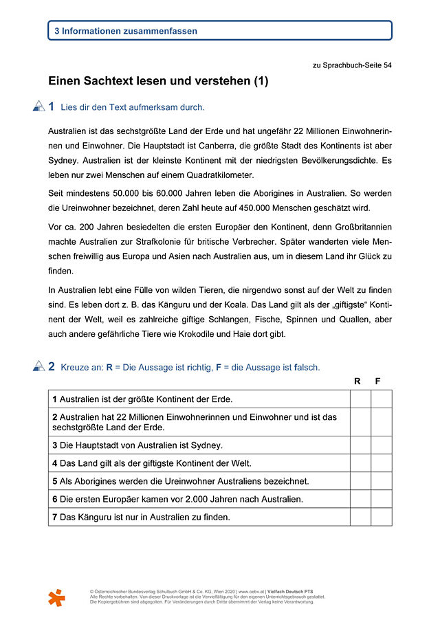 Einen Sachtext lesen und verstehen (1)