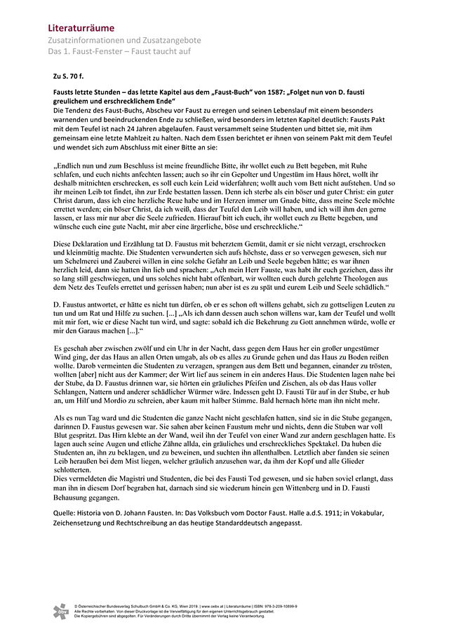 Das 1. Faust-Fenster: Faust taucht auf