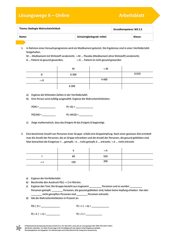 Bedingte Wahrscheinlichkeit