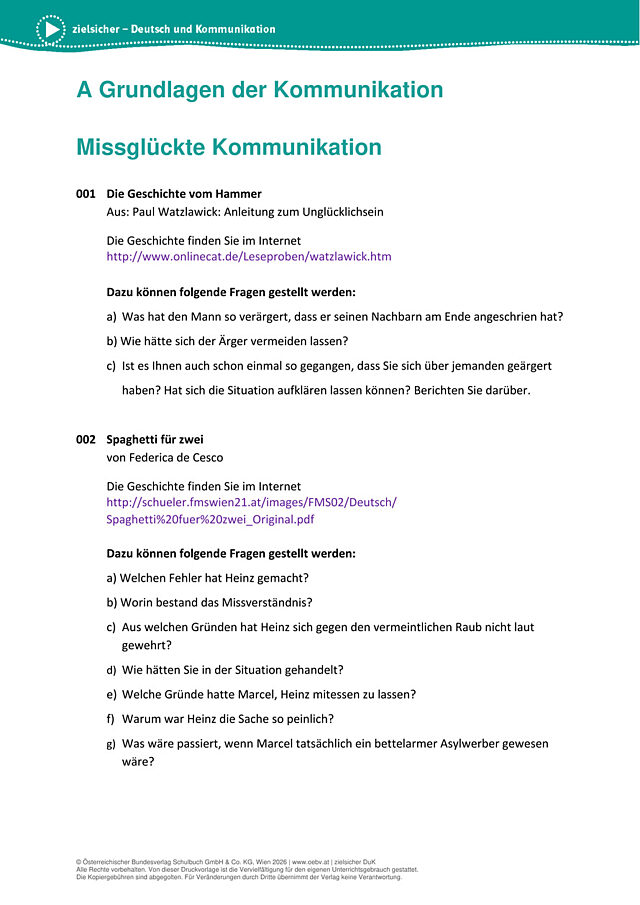 Missglückte Kommunikation