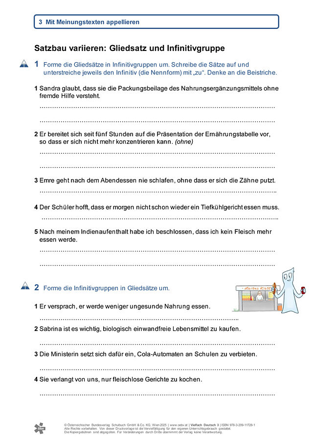 Gliedsatz oder Infinitivgruppe