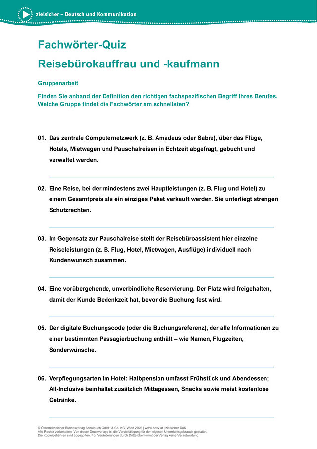 Reisbürokauffrau u. kaufmann