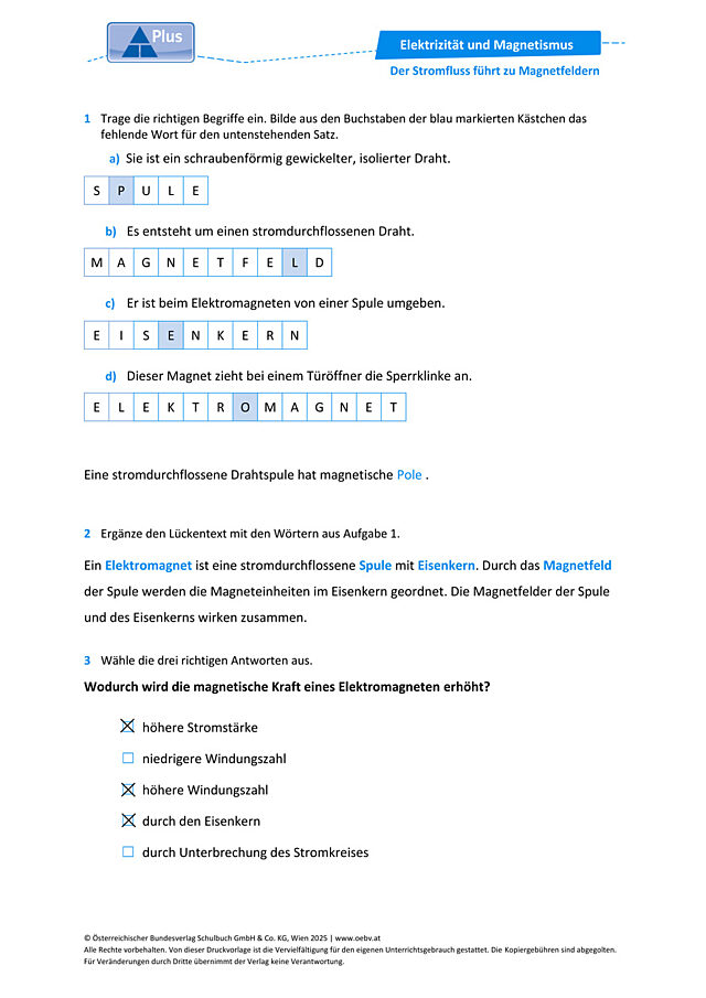 Der Stromfluss führt zu Magnetfeldern