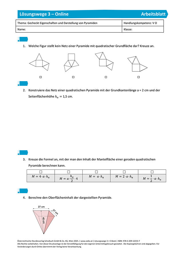 Gecheckt Eigenschaften und Darstellung von Pyramiden